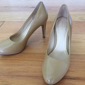COLE HAAN NIKE AIR TAN ROUND TOE PUMPS HEELS 6.5B